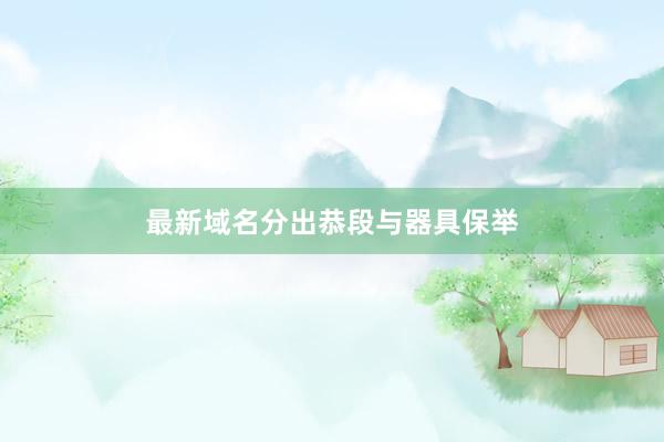 最新域名分出恭段与器具保举